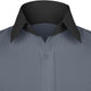 High Spread Collar Dress Shirt For Men President English Wide Spread Full Sleeves Grey Shirt Men Wedding Attire Tall Neck Windsor Collar