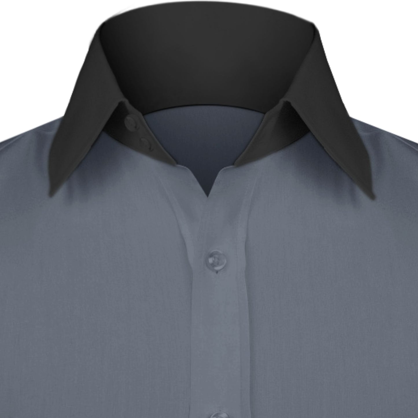 High Spread Collar Dress Shirt For Men President English Wide Spread Full Sleeves Grey Shirt Men Wedding Attire Tall Neck Windsor Collar