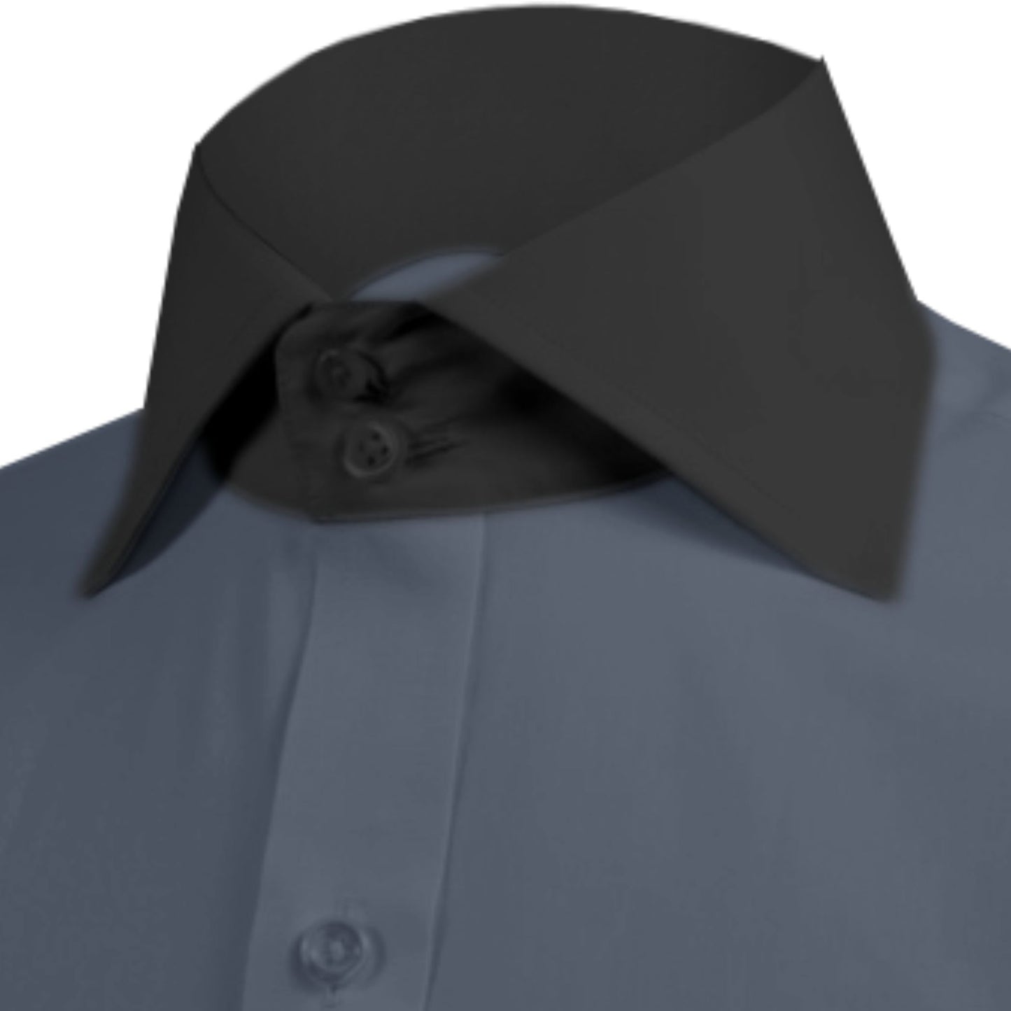 High Spread Collar Dress Shirt For Men President English Wide Spread Full Sleeves Grey Shirt Men Wedding Attire Tall Neck Windsor Collar