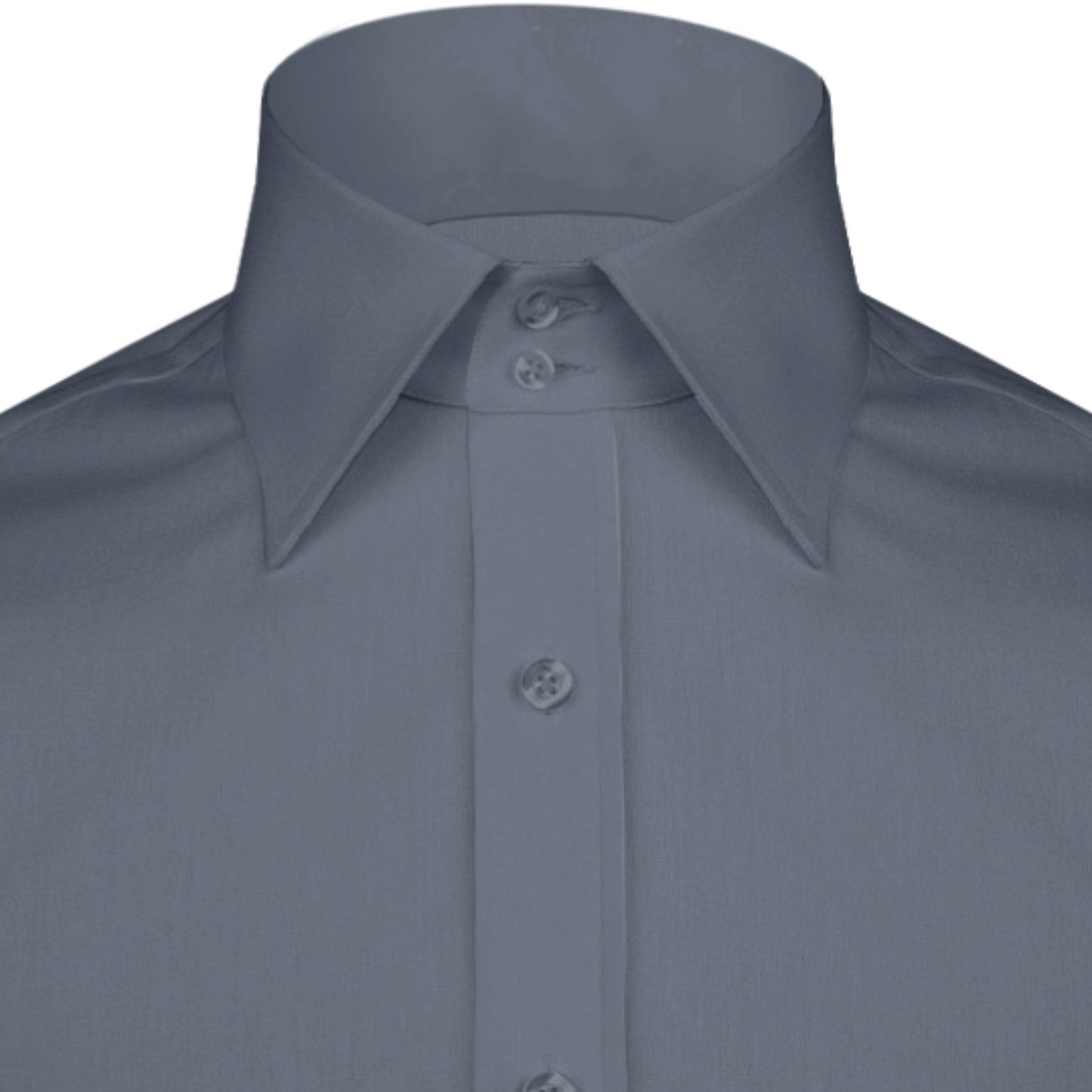 High Spread Collar Dress Shirt For Men President English Wide Spread Full Sleeves Grey Shirt Men Wedding Attire Tall Neck Windsor Collar