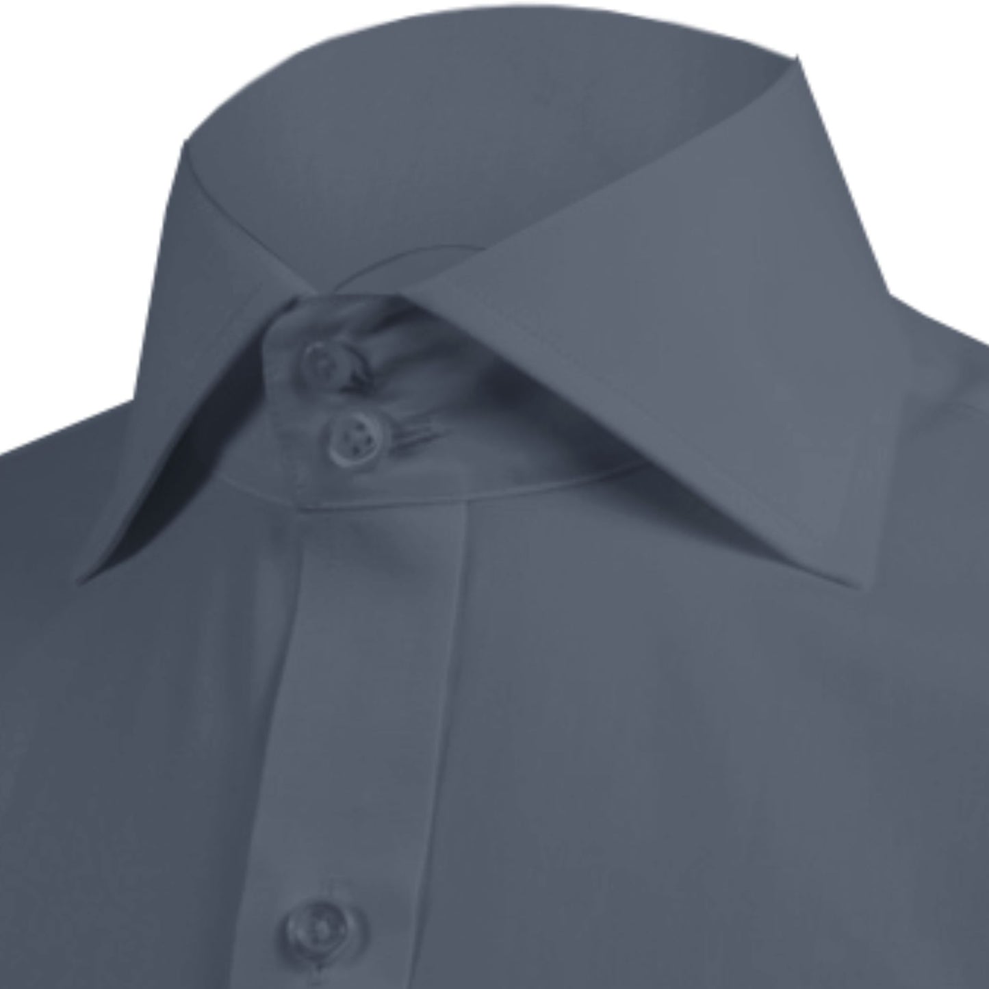 High Spread Collar Dress Shirt For Men President English Wide Spread Full Sleeves Grey Shirt Men Wedding Attire Tall Neck Windsor Collar