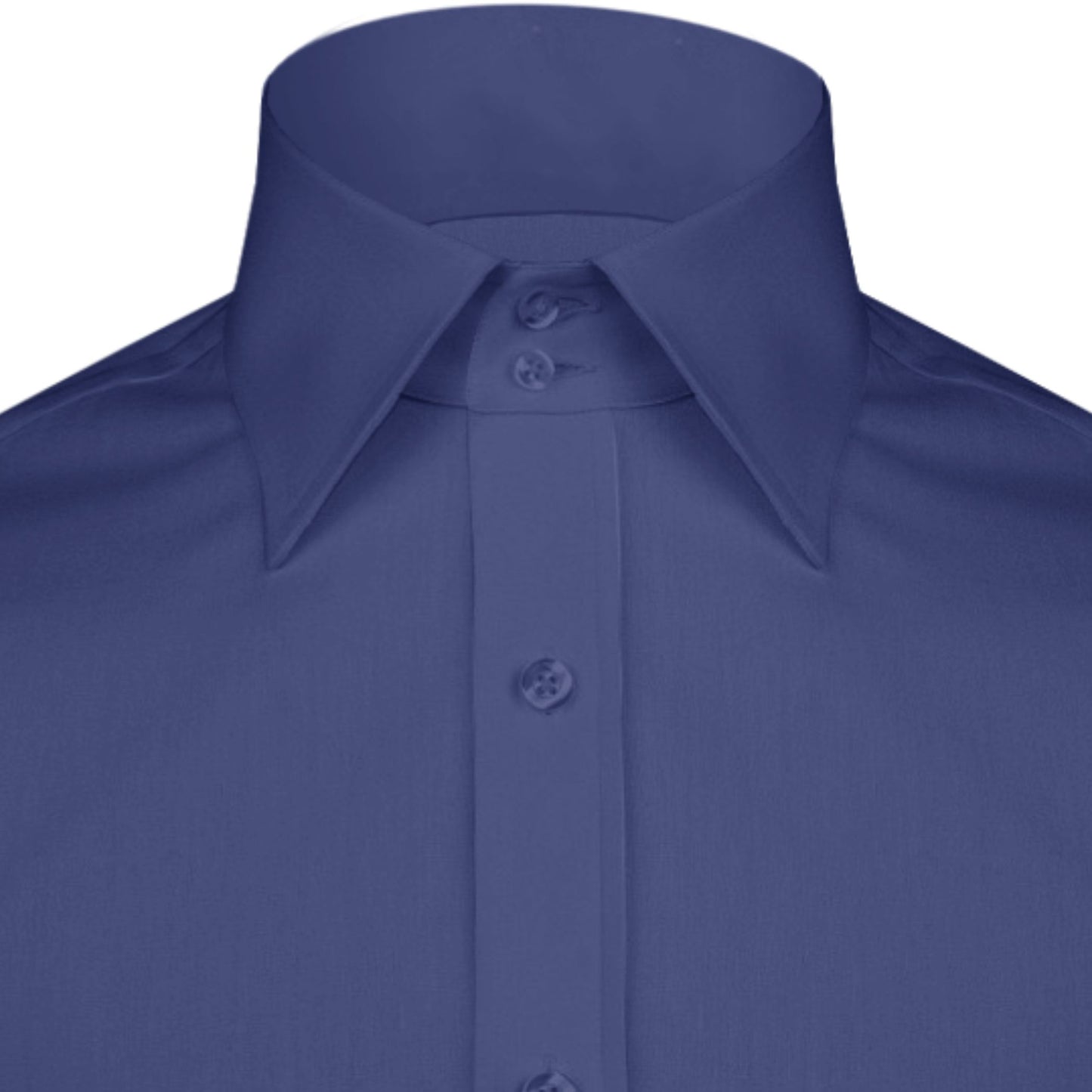 High Spread Collar Dress Shirt For Men President English Wide Spread Full Sleeves Navy Blue Shirt Men Wedding Attire Tall Neck Windsor Collar