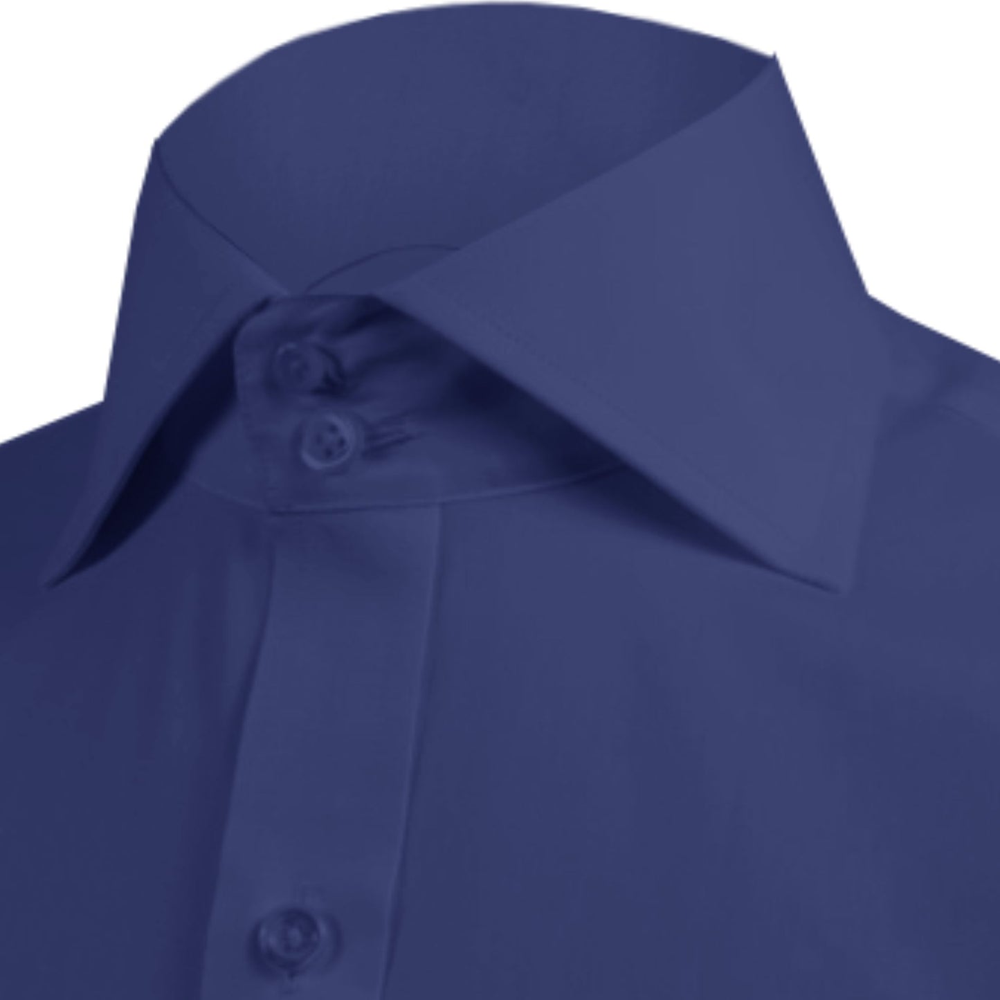 High Spread Collar Dress Shirt For Men President English Wide Spread Full Sleeves Navy Blue Shirt Men Wedding Attire Tall Neck Windsor Collar