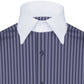 High Spread Collar Dress Shirt For Men President English Wide Spread Full Sleeves Navy Blue Shirt Men Wedding Attire Tall Neck Windsor Collar