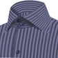 High Spread Collar Dress Shirt For Men President English Wide Spread Full Sleeves Navy Blue Shirt Men Wedding Attire Tall Neck Windsor Collar