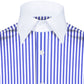 High Spread Collar Dress Shirt For Men President English Wide Spread Full Sleeves Navy Blue Shirt Men Wedding Attire Tall Neck Windsor Collar