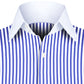 High Spread Collar Dress Shirt For Men President English Wide Spread Full Sleeves Navy Blue Shirt Men Wedding Attire Tall Neck Windsor Collar