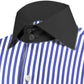 High Spread Collar Dress Shirt For Men President English Wide Spread Full Sleeves Navy Blue Shirt Men Wedding Attire Tall Neck Windsor Collar