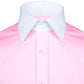 High Spread Collar Dress Shirt For Men President English Wide Spread Full Sleeves Pink Shirt Men Wedding Attire Tall Neck Windsor Collar
