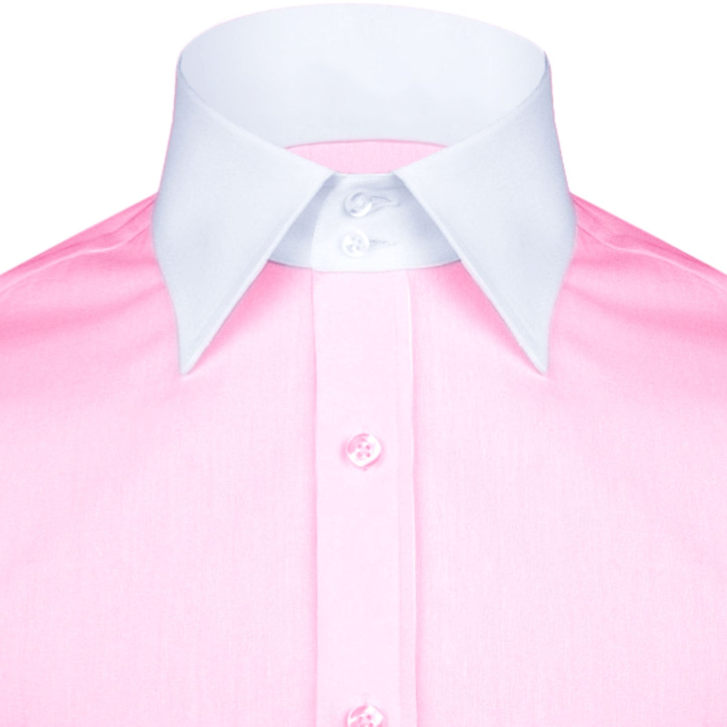 High Spread Collar Dress Shirt For Men President English Wide Spread Full Sleeves Pink Shirt Men Wedding Attire Tall Neck Windsor Collar