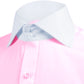 High Spread Collar Dress Shirt For Men President English Wide Spread Full Sleeves Pink Shirt Men Wedding Attire Tall Neck Windsor Collar