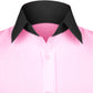 High Spread Collar Dress Shirt For Men President English Wide Spread Full Sleeves Pink Shirt Men Wedding Attire Tall Neck Windsor Collar