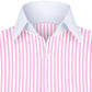 High Spread Collar Dress Shirt For Men President English Wide Spread Full Sleeves Pink Shirt Men Wedding Attire Tall Neck Windsor Collar