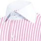 High Spread Collar Dress Shirt For Men President English Wide Spread Full Sleeves Pink Shirt Men Wedding Attire Tall Neck Windsor Collar