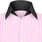 High Spread Collar Dress Shirt For Men President English Wide Spread Full Sleeves Pink Shirt Men Wedding Attire Tall Neck Windsor Collar