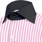 High Spread Collar Dress Shirt For Men President English Wide Spread Full Sleeves Pink Shirt Men Wedding Attire Tall Neck Windsor Collar