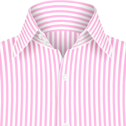 High Spread Collar Dress Shirt For Men President English Wide Spread Full Sleeves Pink Shirt Men Wedding Attire Tall Neck Windsor Collar