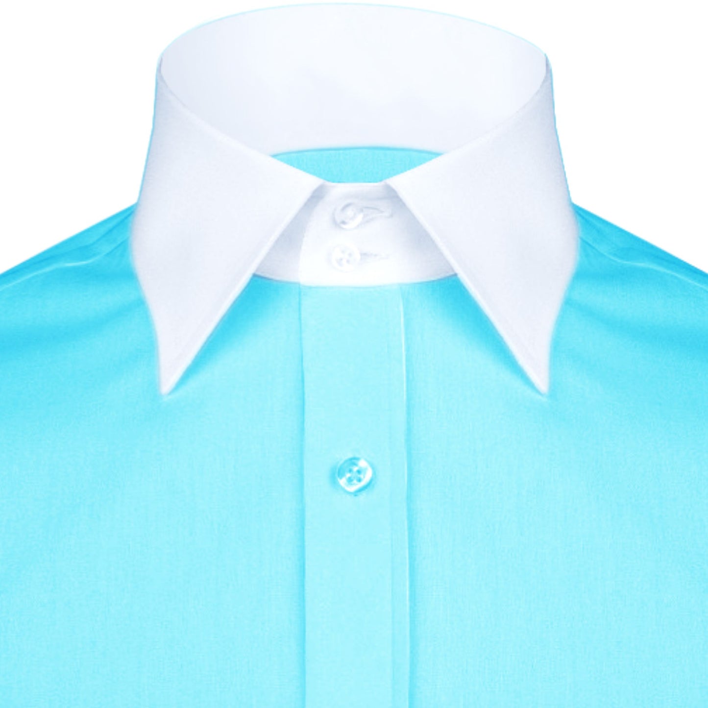 High Spread Collar Dress Shirt For Men President English Wide Spread Full Sleeves Sky Blue Shirt Men Wedding Attire Tall Neck Windsor Collar