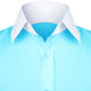 High Spread Collar Dress Shirt For Men President English Wide Spread Full Sleeves Sky Blue Shirt Men Wedding Attire Tall Neck Windsor Collar