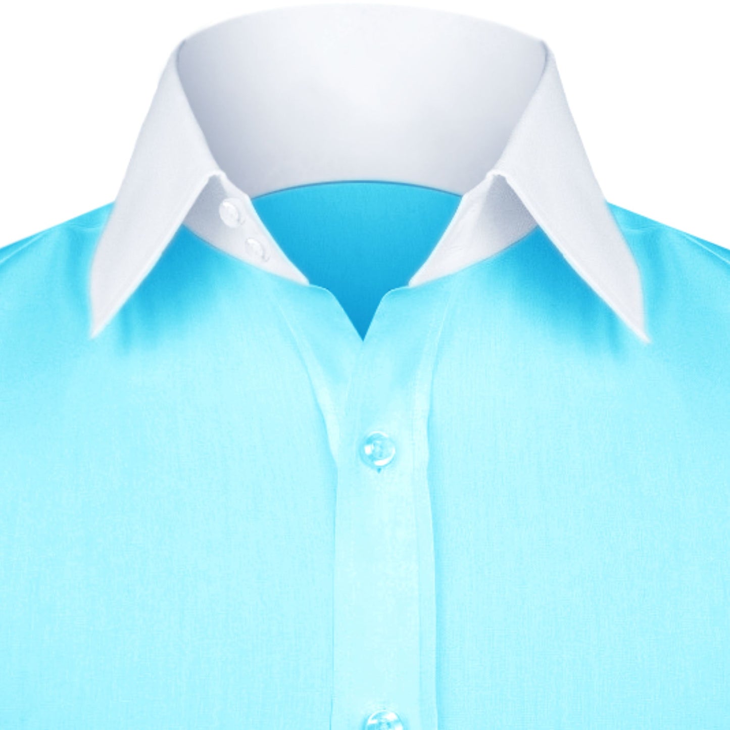 High Spread Collar Dress Shirt For Men President English Wide Spread Full Sleeves Sky Blue Shirt Men Wedding Attire Tall Neck Windsor Collar