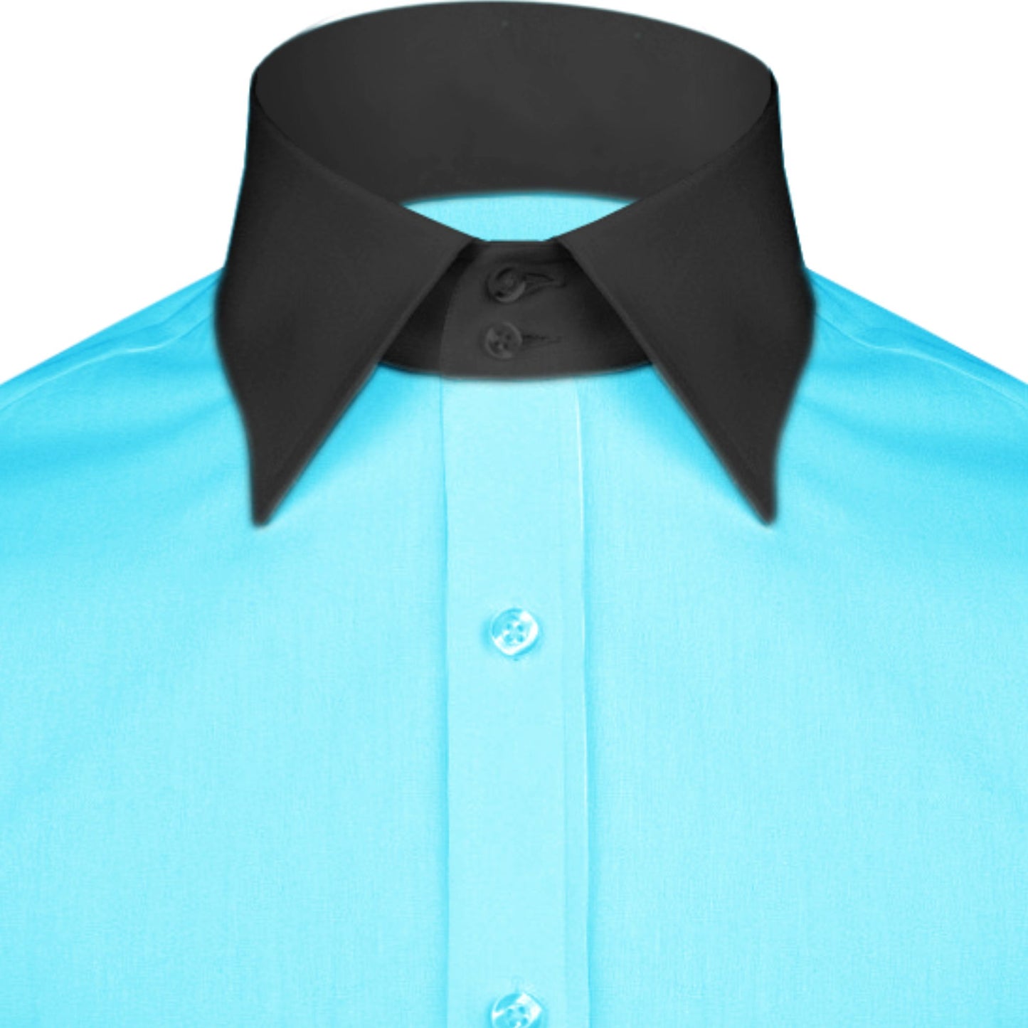 High Spread Collar Dress Shirt For Men President English Wide Spread Full Sleeves Sky Blue Shirt Men Wedding Attire Tall Neck Windsor Collar