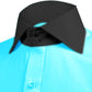 High Spread Collar Dress Shirt For Men President English Wide Spread Full Sleeves Sky Blue Shirt Men Wedding Attire Tall Neck Windsor Collar
