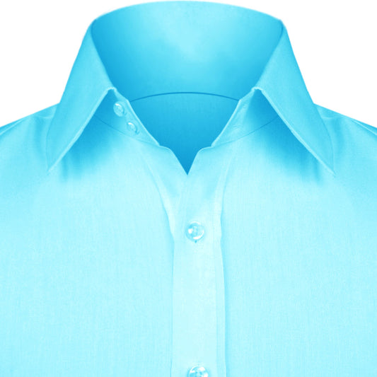 High Spread Collar Dress Shirt For Men President English Wide Spread Full Sleeves Sky Blue Shirt Men Wedding Attire Tall Neck Windsor Collar