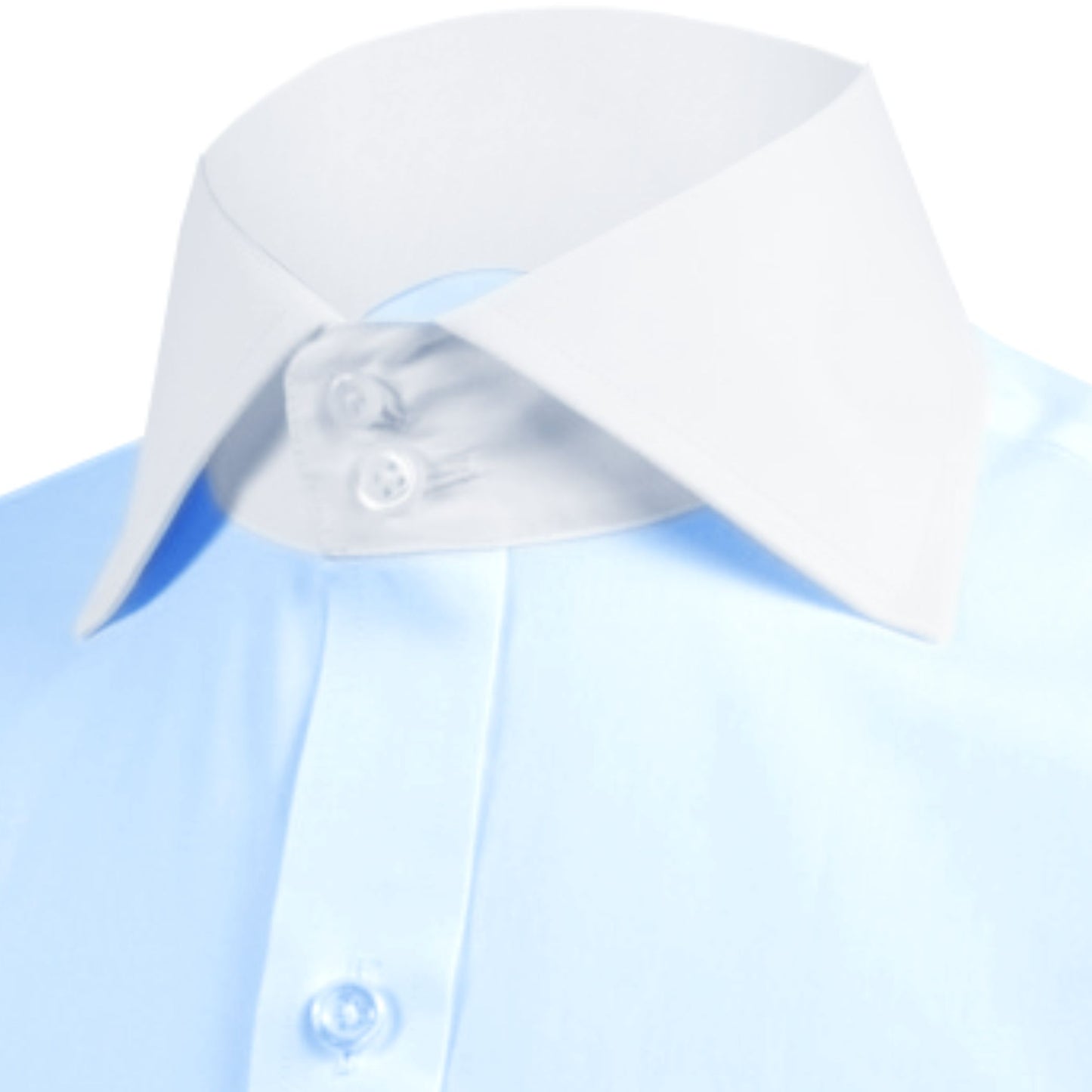 High Spread Collar Dress Shirt For Men President English Wide Spread Full Sleeves Sky Blue Shirt Men Wedding Attire Tall Neck Windsor Collar