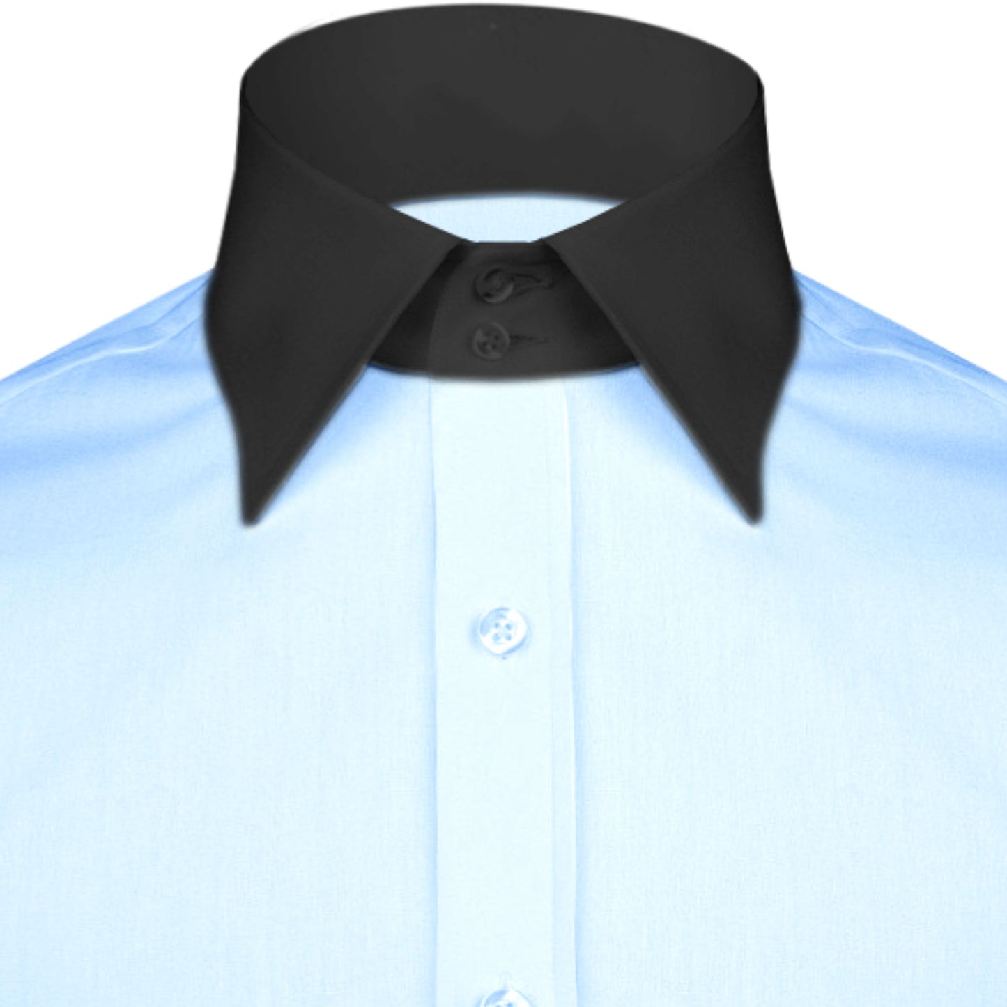 High Spread Collar Dress Shirt For Men President English Wide Spread Full Sleeves Sky Blue Shirt Men Wedding Attire Tall Neck Windsor Collar