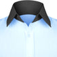 High Spread Collar Dress Shirt For Men President English Wide Spread Full Sleeves Sky Blue Shirt Men Wedding Attire Tall Neck Windsor Collar