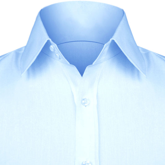 High Spread Collar Dress Shirt For Men President English Wide Spread Full Sleeves Sky Blue Shirt Men Wedding Attire Tall Neck Windsor Collar