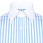 High Spread Collar Dress Shirt For Men President English Wide Spread Full Sleeves Blue Shirt Men Wedding Attire Tall Neck Windsor Collar