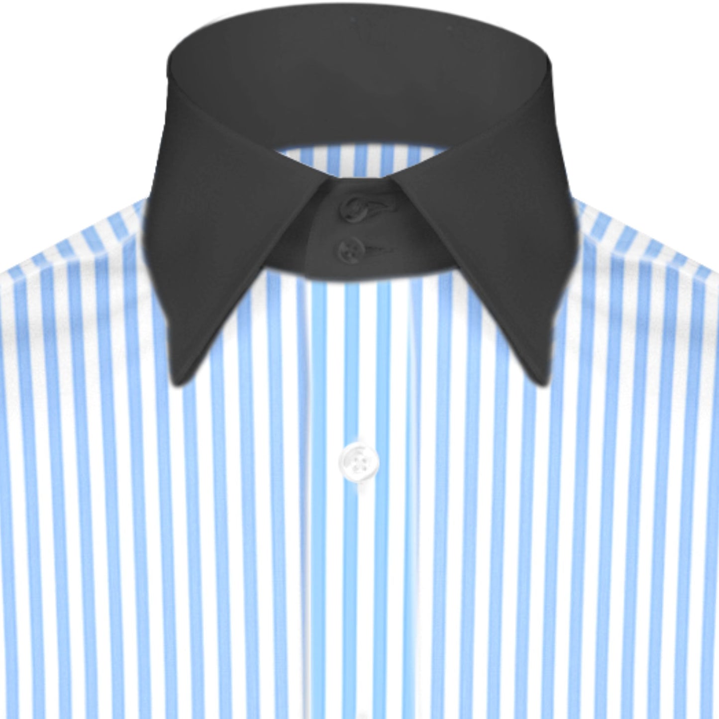 High Spread Collar Dress Shirt For Men President English Wide Spread Full Sleeves Blue Shirt Men Wedding Attire Tall Neck Windsor Collar