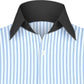High Spread Collar Dress Shirt For Men President English Wide Spread Full Sleeves Blue Shirt Men Wedding Attire Tall Neck Windsor Collar
