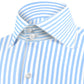 High Spread Collar Dress Shirt For Men President English Wide Spread Full Sleeves Blue Shirt Men Wedding Attire Tall Neck Windsor Collar