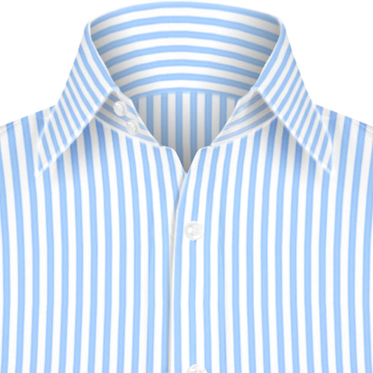 High Spread Collar Dress Shirt For Men President English Wide Spread Full Sleeves Blue Shirt Men Wedding Attire Tall Neck Windsor Collar