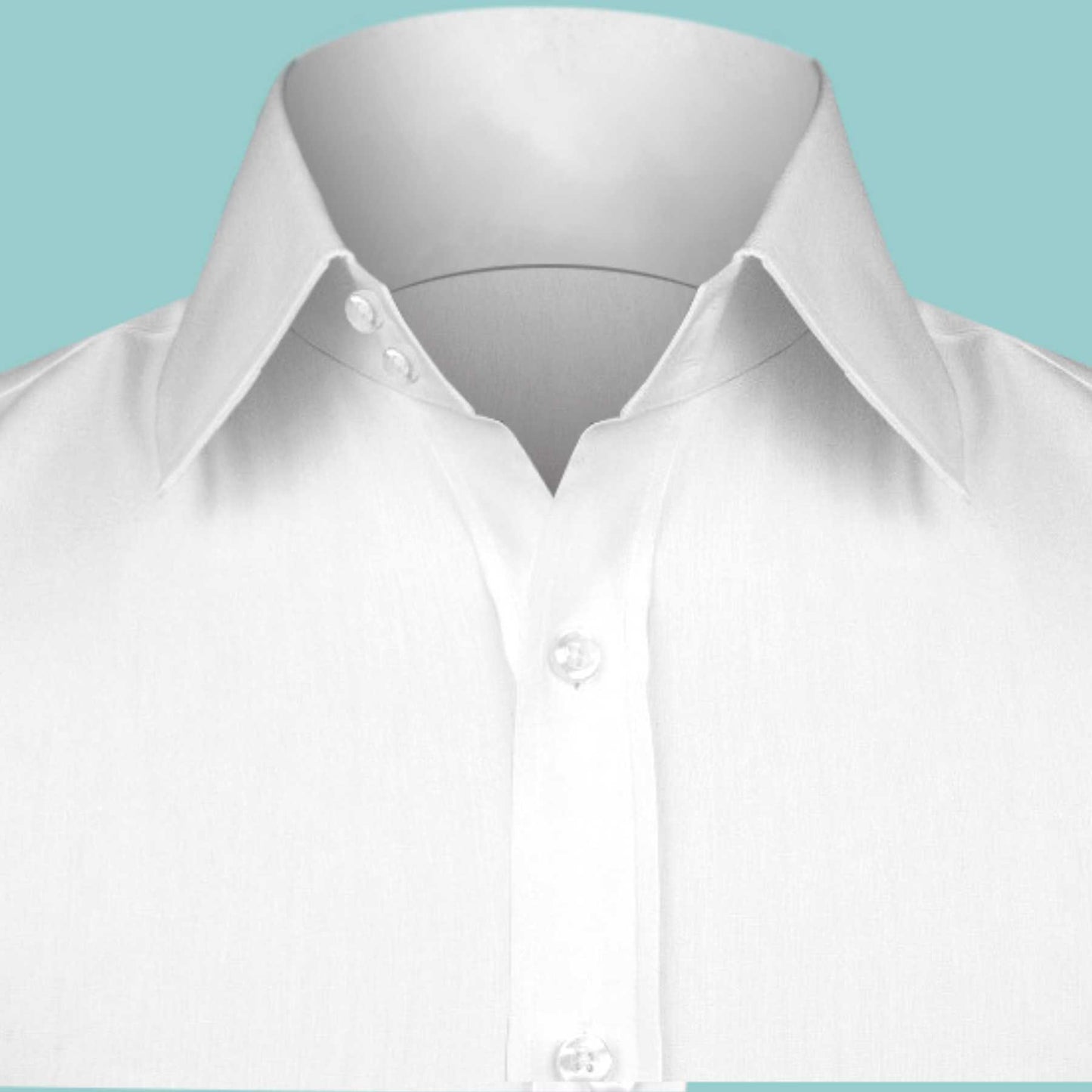 White Spread High Collar Shirt Gift For Men 2 Buttons On Stiff High Neck Pointed Collar Shirt Kent Windsor Vintage Style Cotton Shirt Collar