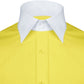 High Spread Collar Dress Shirt For Men President English Wide Spread Full Sleeves Yellow Shirt Men Wedding Attire Tall Neck Windsor Collar