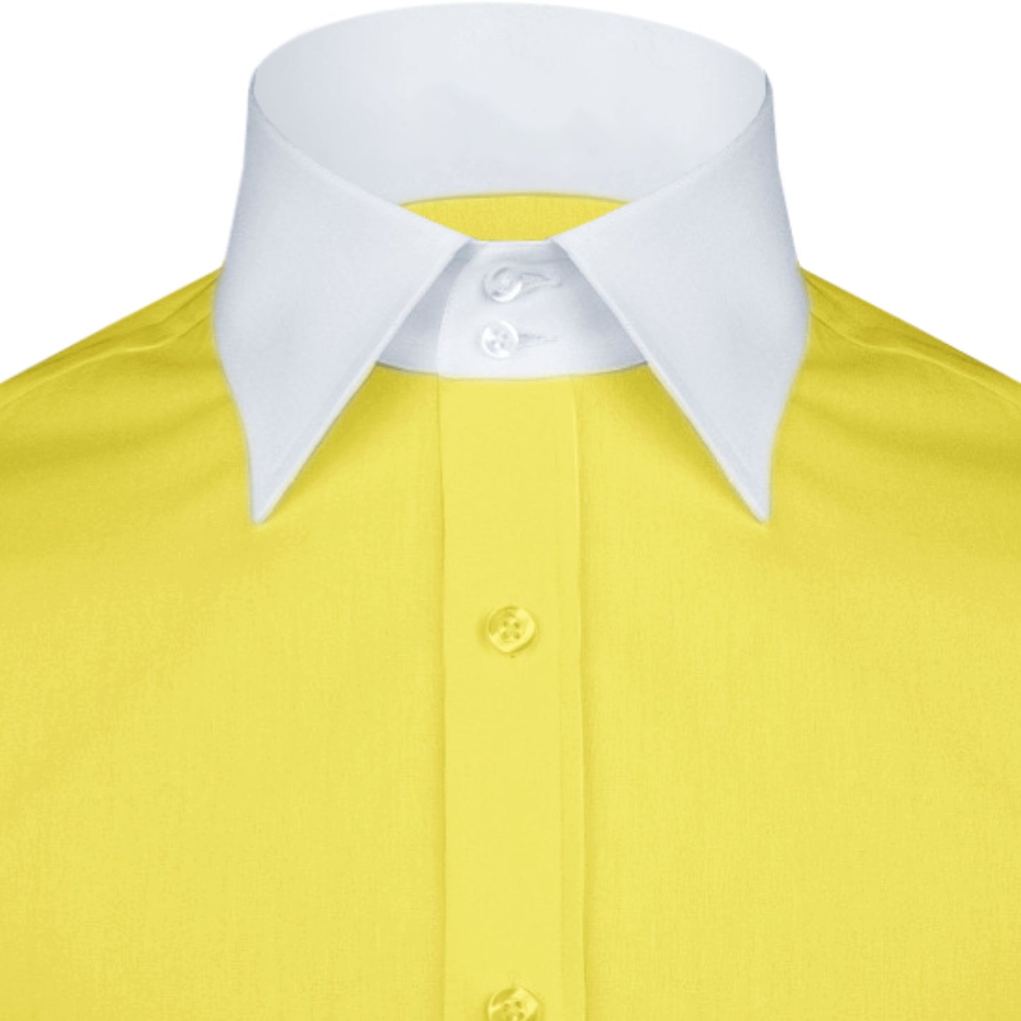 High Spread Collar Dress Shirt For Men President English Wide Spread Full Sleeves Yellow Shirt Men Wedding Attire Tall Neck Windsor Collar