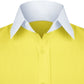 High Spread Collar Dress Shirt For Men President English Wide Spread Full Sleeves Yellow Shirt Men Wedding Attire Tall Neck Windsor Collar