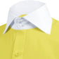 High Spread Collar Dress Shirt For Men President English Wide Spread Full Sleeves Yellow Shirt Men Wedding Attire Tall Neck Windsor Collar