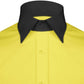 High Spread Collar Dress Shirt For Men President English Wide Spread Full Sleeves Yellow Shirt Men Wedding Attire Tall Neck Windsor Collar