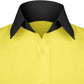 High Spread Collar Dress Shirt For Men President English Wide Spread Full Sleeves Yellow Shirt Men Wedding Attire Tall Neck Windsor Collar