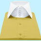 High Spread Collar Dress Shirt For Men President English Wide Spread Full Sleeves Yellow Shirt Men Wedding Attire Tall Neck Windsor Collar