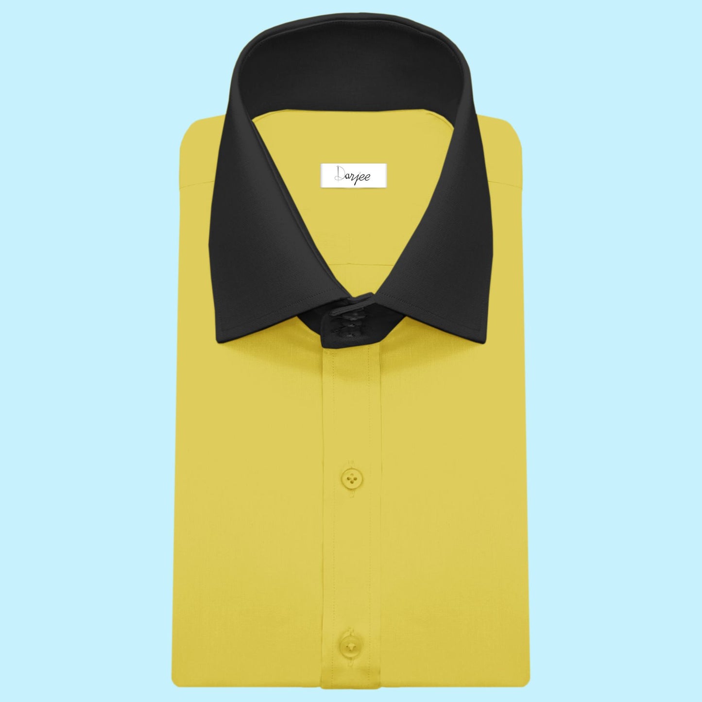 High Spread Collar Dress Shirt For Men President English Wide Spread Full Sleeves Yellow Shirt Men Wedding Attire Tall Neck Windsor Collar