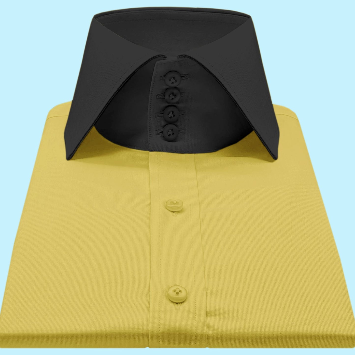 High Spread Collar Dress Shirt For Men President English Wide Spread Full Sleeves Yellow Shirt Men Wedding Attire Tall Neck Windsor Collar