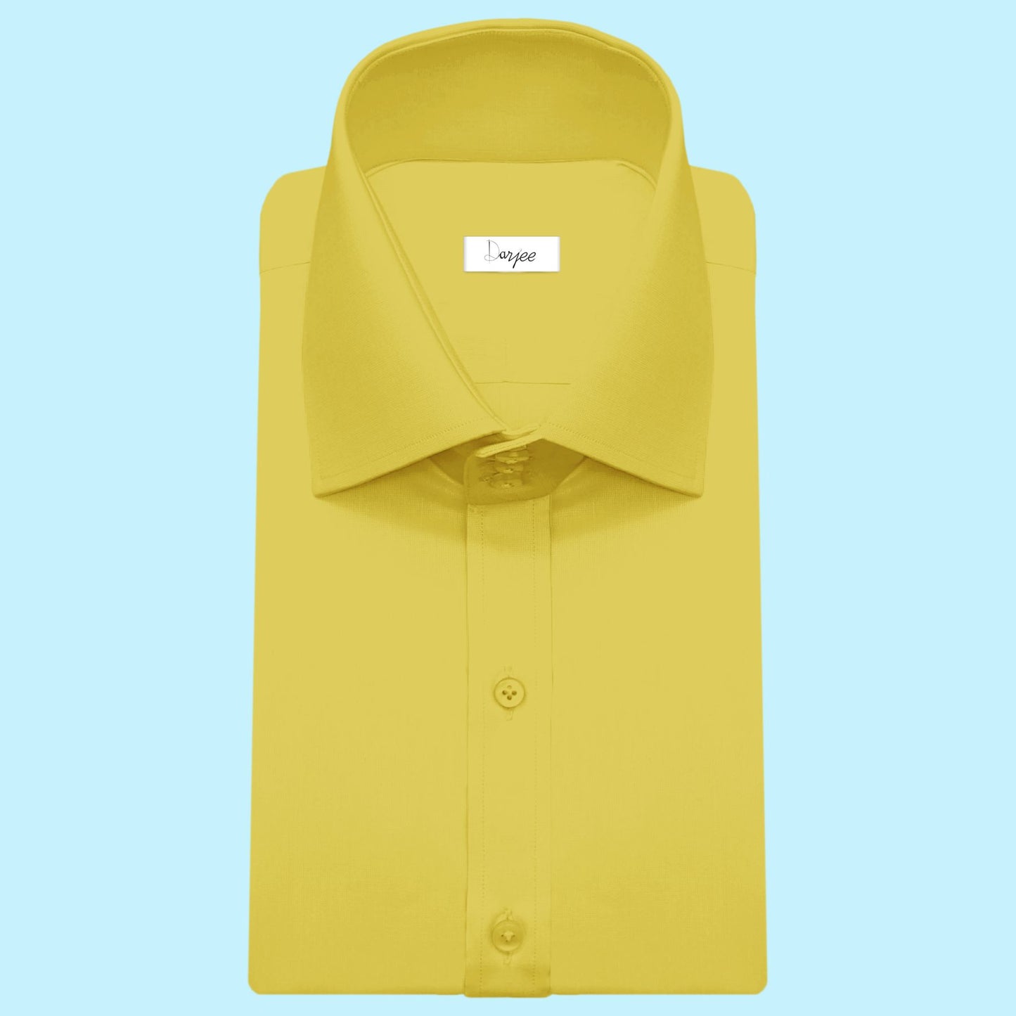 High Spread Collar Dress Shirt For Men President English Wide Spread Full Sleeves Yellow Shirt Men Wedding Attire Tall Neck Windsor Collar