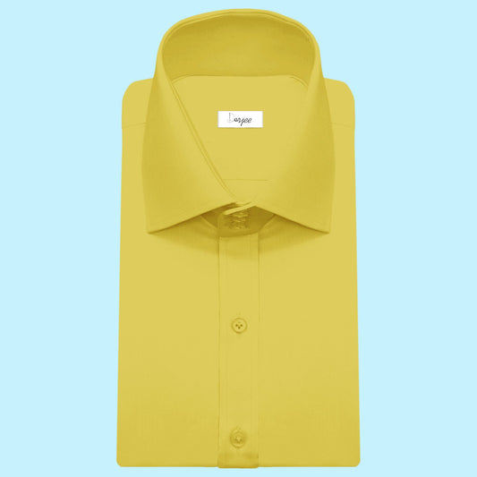 High Spread Collar Dress Shirt For Men President English Wide Spread Full Sleeves Yellow Shirt Men Wedding Attire Tall Neck Windsor Collar