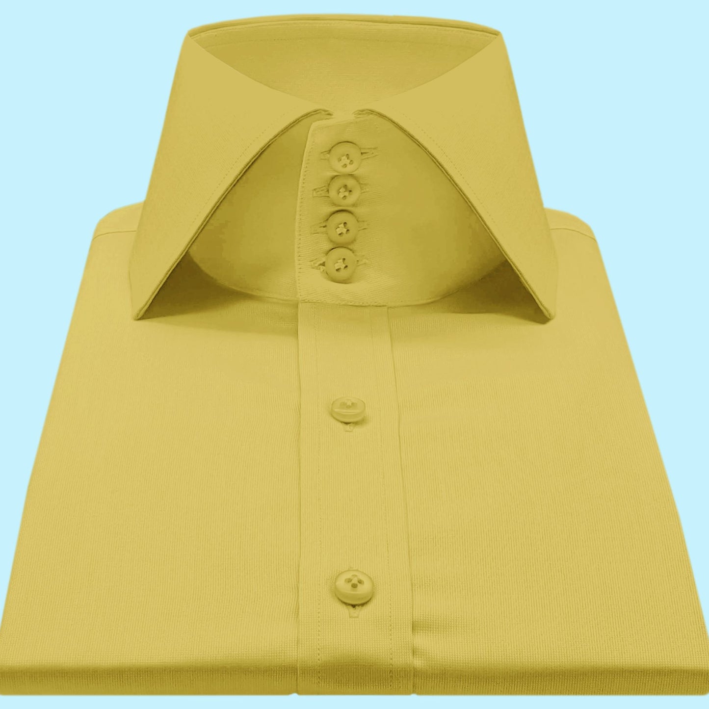 High Spread Collar Dress Shirt For Men President English Wide Spread Full Sleeves Yellow Shirt Men Wedding Attire Tall Neck Windsor Collar