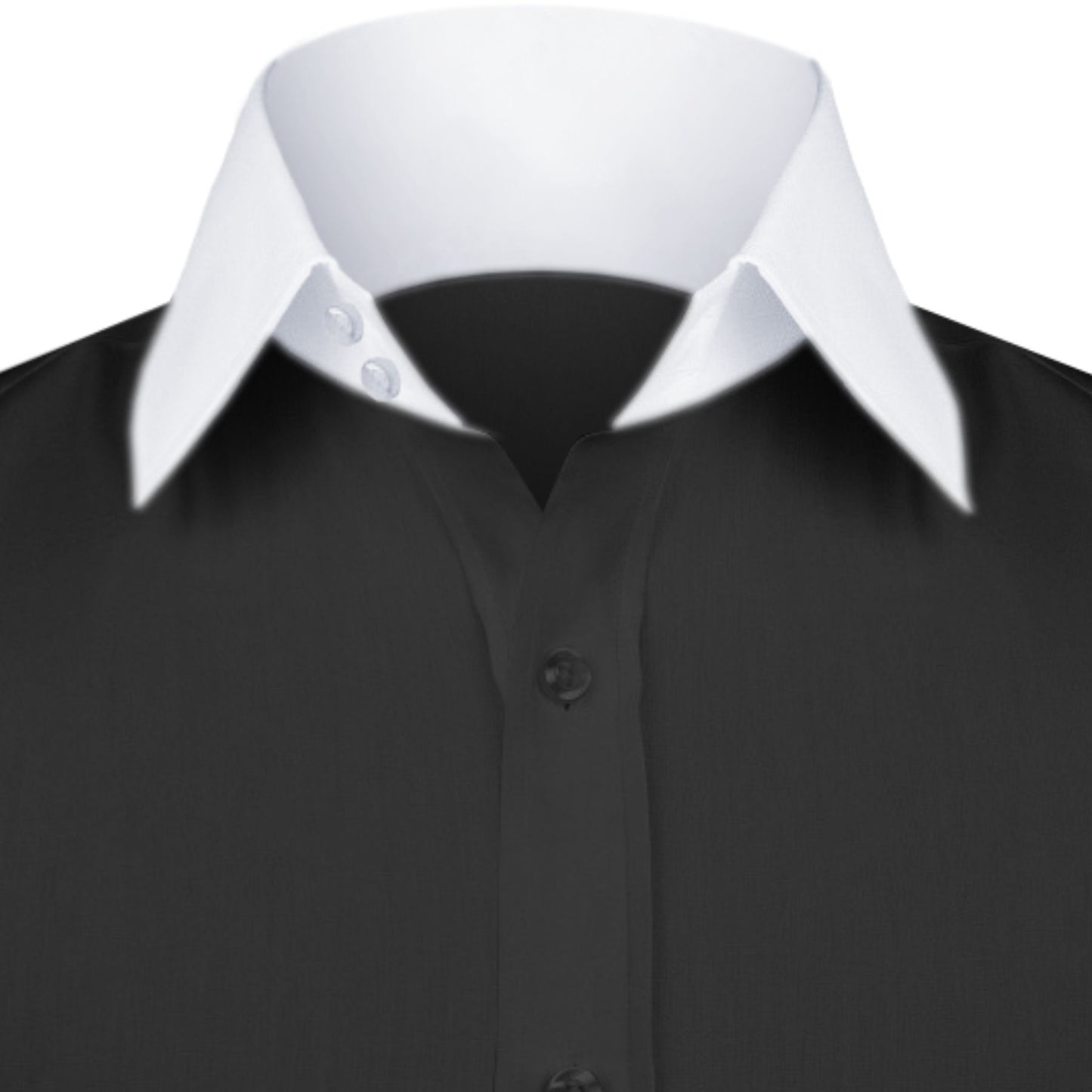 High Spread Collar Dress Shirt For Men President English Wide Spread Full Sleeves Black Shirt Men Wedding Attire Tall Neck Windsor Collar